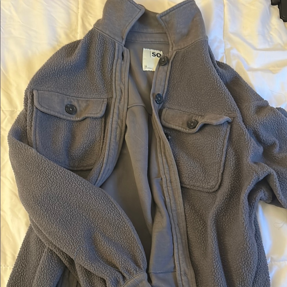 Soft Gray Fleece Jacket